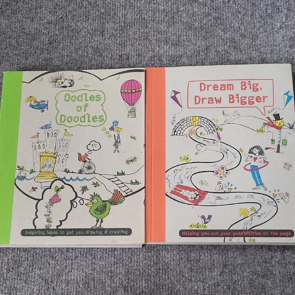 Creative Kids Activity Book Set with Green and Orange Covers